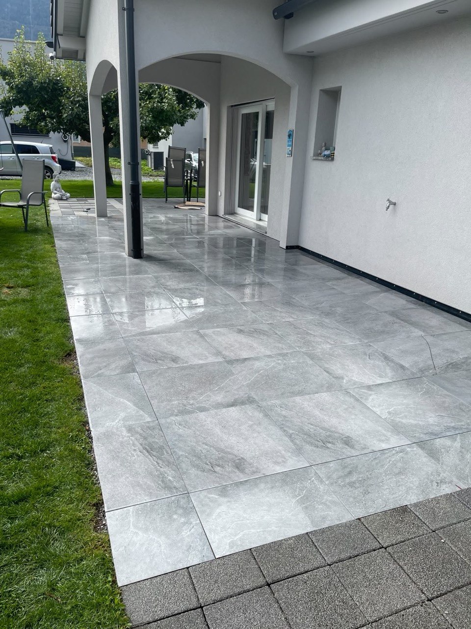 Terrasse carrelage patio